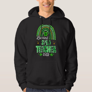 Luckiest Sped Teacher Ever Rainbow Leopard St Patr Hoodie