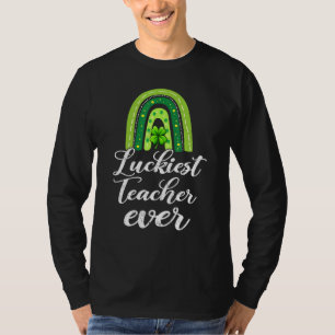 Luckiest Teacher Ever Rainbow St Patricks Day 2 T-Shirt