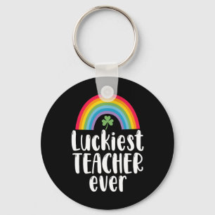 Luckiest Teacher Ever School Gift St Patricks Day Key Ring