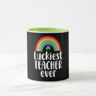 Luckiest Teacher Ever School Gift St Patricks Day Mug