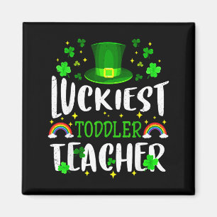 Luckiest toddler teacher st patricks day leprechau magnet