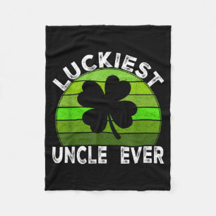Luckiest uncle shamrocks lucky st patrick's day  fleece blanket
