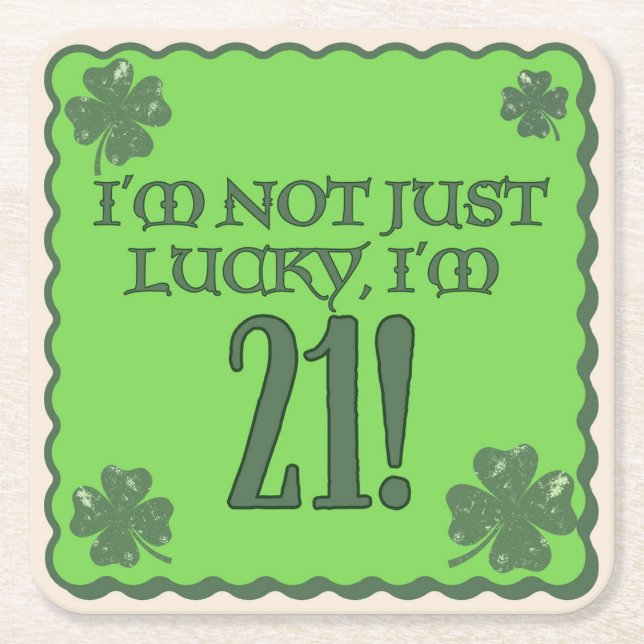 Lucky 21st Birthday Coaster (Front)