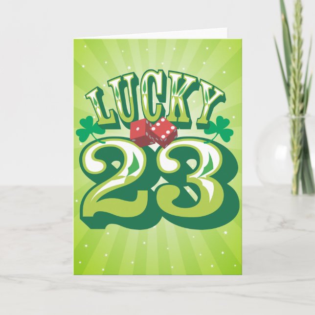 Lucky 23 Birthday Card (Front)