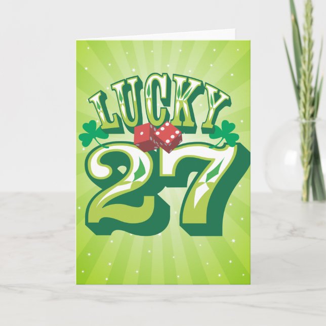 Lucky 27 Birthday Card (Front)
