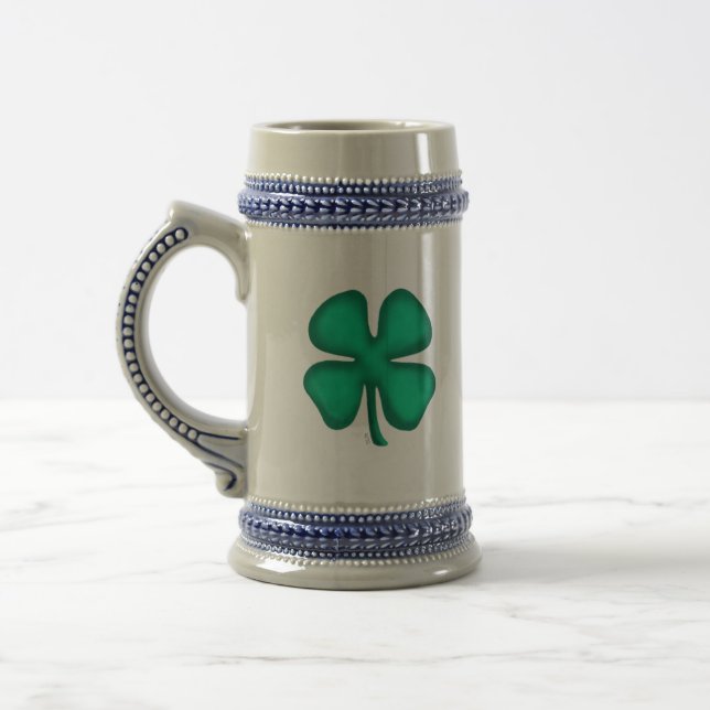 Lucky 4 Leaf Irish Clover beer stein (Left)