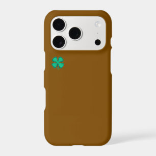 Lucky 4 Leaf Irish Clover brown iPhone 17 Pro case