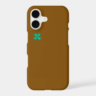 Lucky 4 Leaf Irish Clover brown iPhone 17 S case