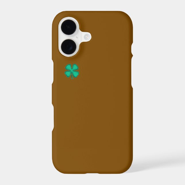 Lucky 4 Leaf Irish Clover brown iPhone 17 S case (Back)