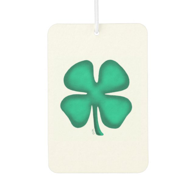 Lucky 4 Leaf Irish Clover car air freshener (Front)