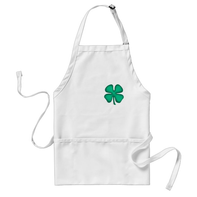 Lucky 4 Leaf Irish Clover chef apron (Front)