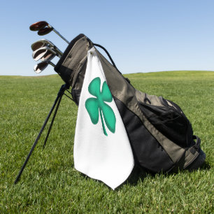 Lucky 4 Leaf Irish Clover golf towel