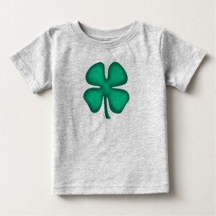 Lucky 4 Leaf Irish Clover gray baby T-shirt