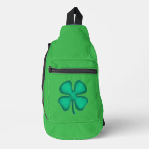 Lucky 4 Leaf Irish Clover green backpack