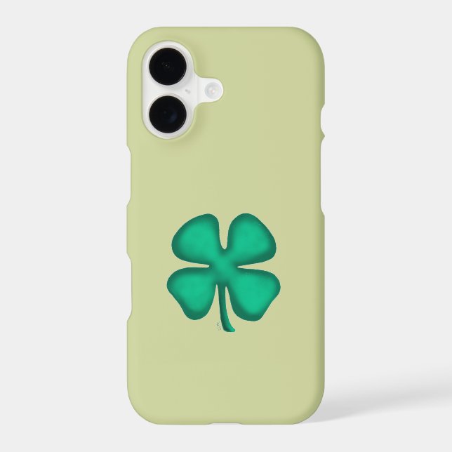 Lucky 4 Leaf Irish Clover green iPhone 17 S case (Back)