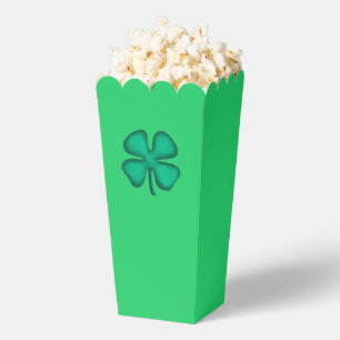 Lucky 4 Leaf Irish Clover green popcorn boxes