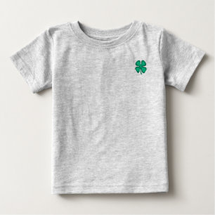 Lucky 4 Leaf Irish Clover grey baby T-shirt