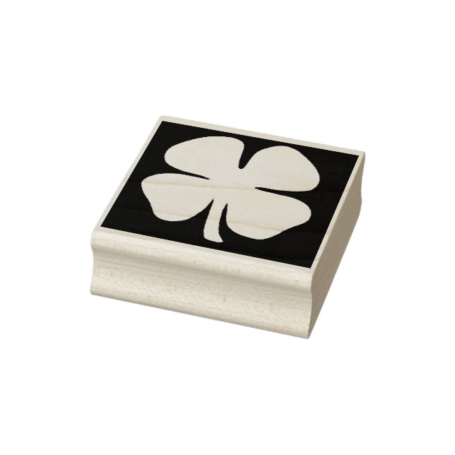 Lucky 4 Leaf Irish Clover inverted lg rubber stamp (Stamp)
