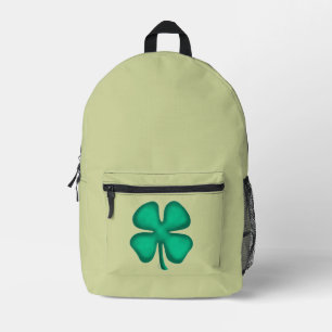 Lucky 4 Leaf Irish Clover light green backpack