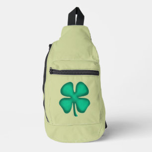 Lucky 4 Leaf Irish Clover light green backpack