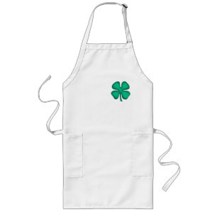 Lucky 4 Leaf Irish Clover long chef apron