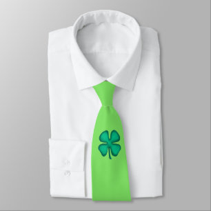 Lucky 4 Leaf Irish Clover neck tie (2-sided)
