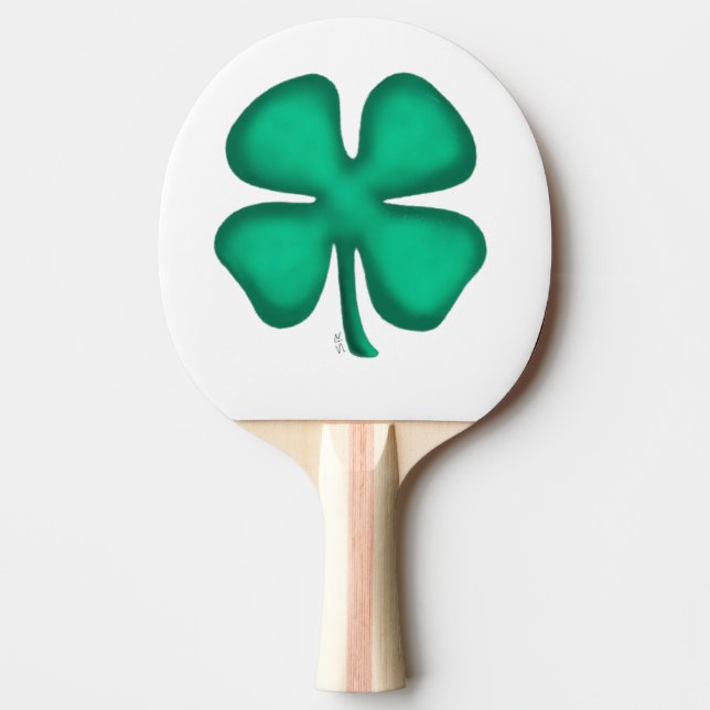 Lucky 4 Leaf Irish Clover ping pong paddle (Front)