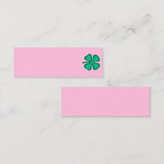 Lucky 4 Leaf Irish Clover pink mini business card
