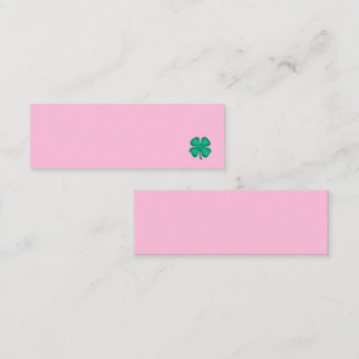 Lucky 4 Leaf Irish Clover pink mini business card