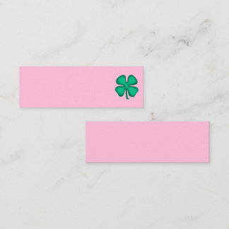 Lucky 4 Leaf Irish Clover pink mini business card