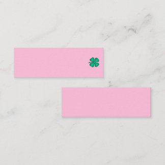 Lucky 4 Leaf Irish Clover pink mini business card