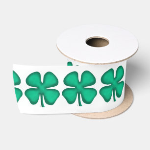 Lucky 4 Leaf Irish Clover ribbon spool Satin Ribbon