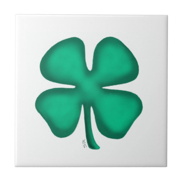 Lucky 4 Leaf Irish Clover small tile (Front)
