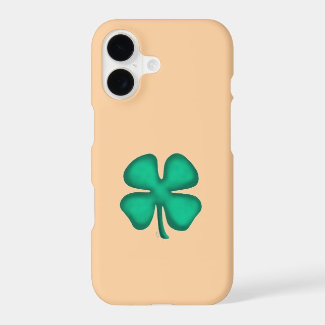 Lucky 4 Leaf Irish Clover tan iPhone 17 S case (Back)