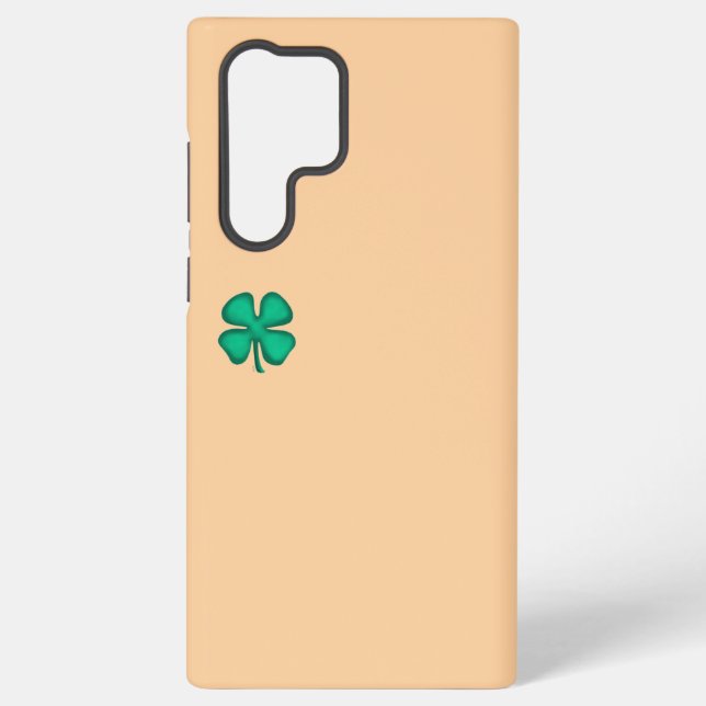 Lucky 4 Leaf Irish Clover tan S22 Ultra phone case (Back)