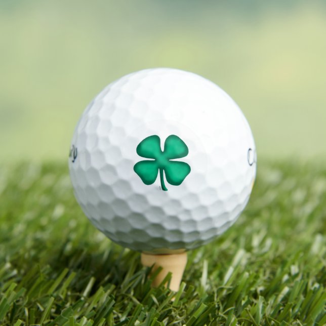 Lucky 4 Leaf Irish Clover Warbird golf balls (Insitu Tee)