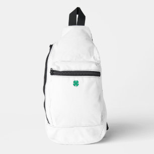 Lucky 4 Leaf Irish Clover white backpack