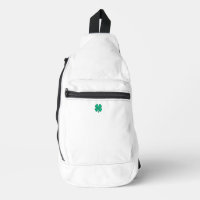 Lucky 4 Leaf Irish Clover white backpack