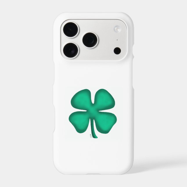 Lucky 4 Leaf Irish Clover white iPhone 17 Pro case (Back)