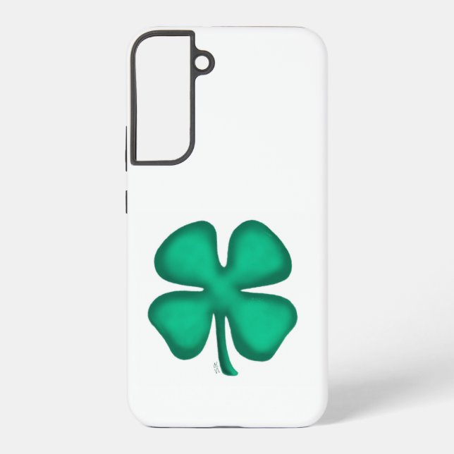 Lucky 4 Leaf Irish Clover white S22Plus phone case (Back)