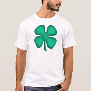 Lucky 4 Leaf Irish Clover white T-shirt