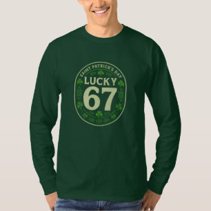 Lucky 67 – St Patrick’s Day Celtic Clover Badge T-Shirt
