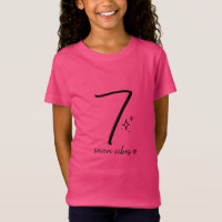 Lucky 7 Shirt for Girls Cute Number Seven Kids T-S