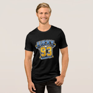 Lucky 93 Retro Sports Number T-Shirt   Vintage Luc Tri-Blend Shirt
