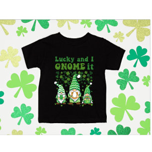Lucky and I gnome it green shamrocks clover gnomes T-Shirt