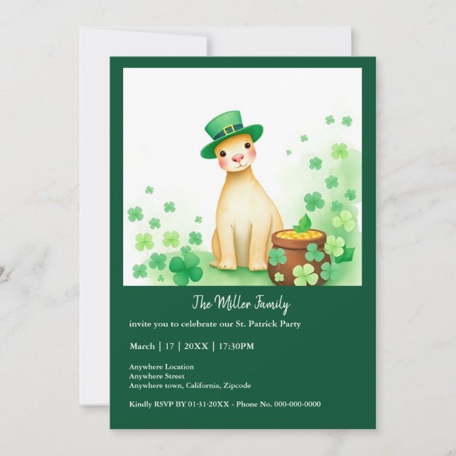Lucky Animals in Disguise - St. Patrick’s Day Fun Invitation (Front)