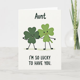 Lucky Aunt Clover Card