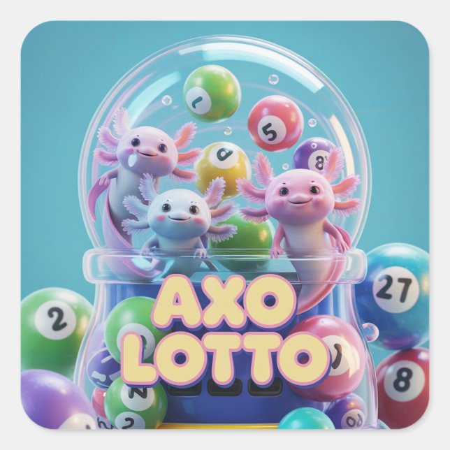 Lucky Axolotl  Square Sticker (Front)