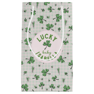 Lucky Baby Pink and Green St Paddys Small Gift Bag