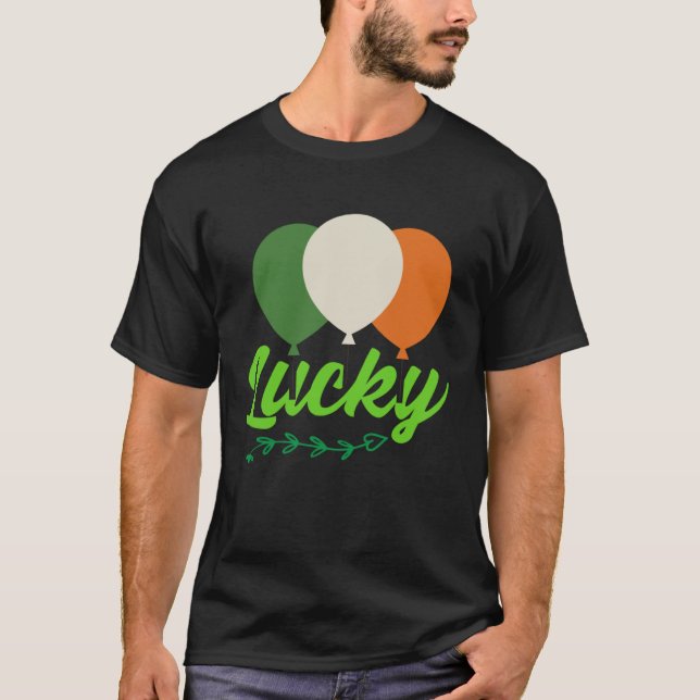 Lucky Balloons Irish Flag C Shamrock T-Shirt (Front)